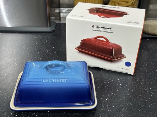 Le Creuset Neu Azurblau Keramik Butterdose & Salz & Pfeffermühle Set UVP 131£ - Bild 8 von 10