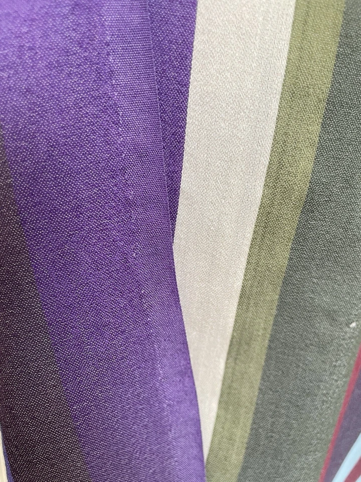 Y7# Paul Smith Multicolor Striped Scarf Shawl Wrap Purple Green Beige Italy Made - Image 3 of 4