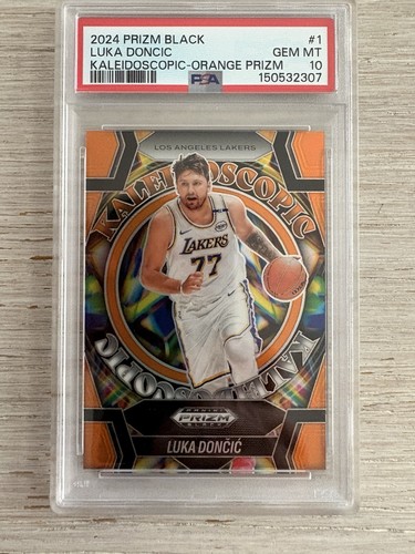 2024-25 Panini Prizm Black Luka Doncic Kaleleidoscopic Orange Prizm /49 - PSA 10