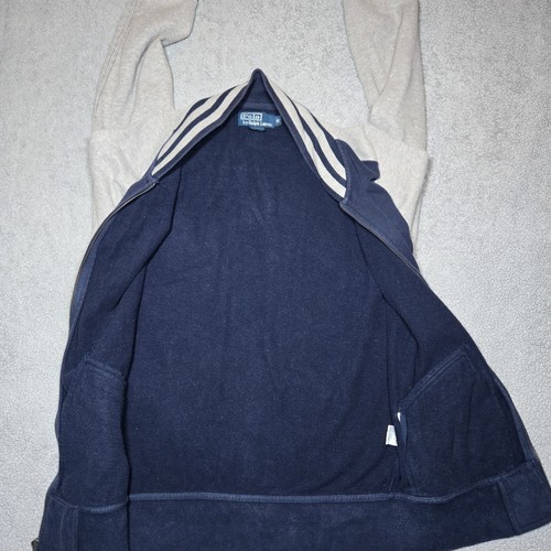 Chaqueta de béisbol Polo Ralph Lauren para hombre suéter universitario mediano azul marino y gris - Imagen 4 de 11