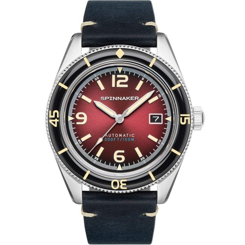 Spinnaker Fleuss Automatic Oxblood Red Watch - Brand New - Picture 1 of 15