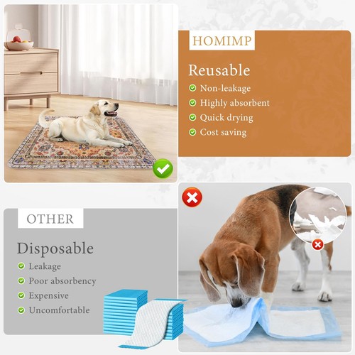 Washable Pee Pads for Dogs, 4 Pack Reusable Puppy Pads Waterproof, Absorbent ... - Picture 7 of 7