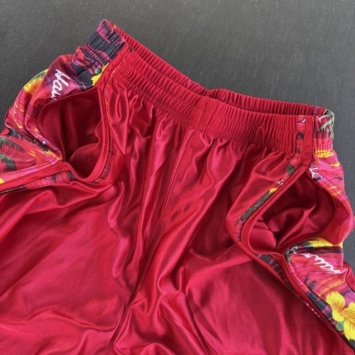 Youngs Lei Men’s L Basketball Shorts Hawaiian Floral Red Palm Trees - Picture 6 of 10