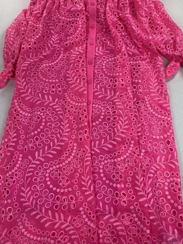 Vestido Lilly Pulitzer Amrita Midi 8 Rosa Claro Ojales Camisa Cinturón - Imagen 7 de 20