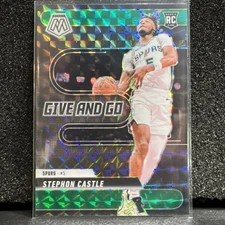 2024-25 Panini Mosaic Give and Go Stephon Castle Rookie Card Green Prizm
