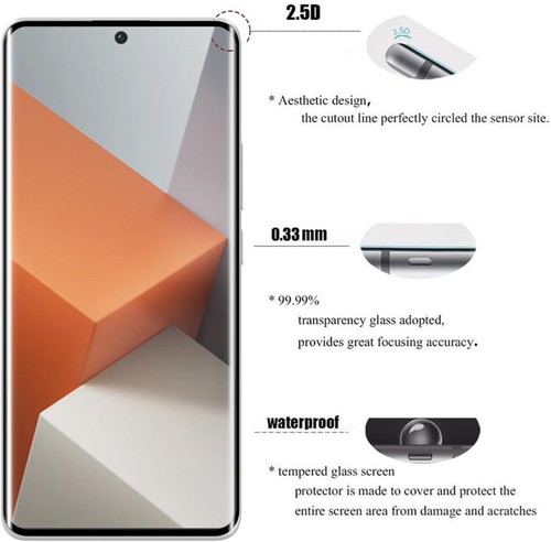 Pour Xiaomi Poco X7 Verre Trempé Protection d'écran Intégrale Courbe Protection RÉSISTANTE - Photo 4 sur 12