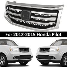 For 2012-2015 13 Honda Pilot Silver Front Upper Bumper Grille Mesh Style Grill