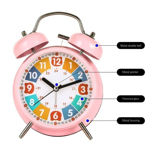 4-Inch Table Clock With Nightlight Bedroom Desktop Clock Study - Picture 6 of 11