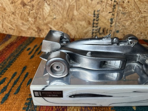 Johnny Rutherford Signed Indy Racing Michael Ricker Pewter Statue 119/355 RARE - Picture 8 of 12