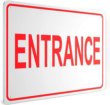 Reflective Entrance Sign, 8X12 Rust-Free Aluminum Enter Here Sign for Door or Wa