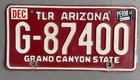 Vintage AZ Perm Tlr License Plate Arizona Lic Permanent Trailer Red White — photo 1