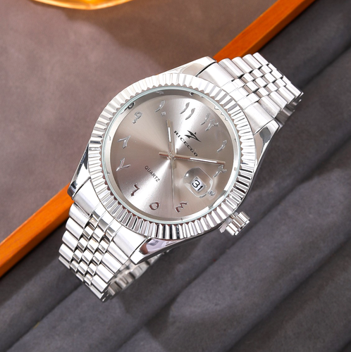 40MM RICECGO Luxus Quarz Herrenuhr Arabische Ziffern Edelstahl Geschenk NEU - Bild 3 von 4
