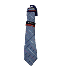 Chaps Tie Mens Blue Blaire Grid Stretch Silk Blend Plaid Necktie NWT Dress