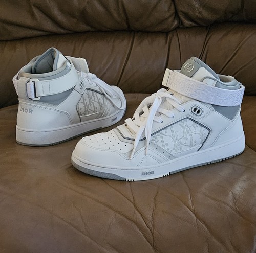 Herren Christian Dior Grau Elfenbein Leder Designer Turnschuhe Größe 10 US - Bild 7 von 18