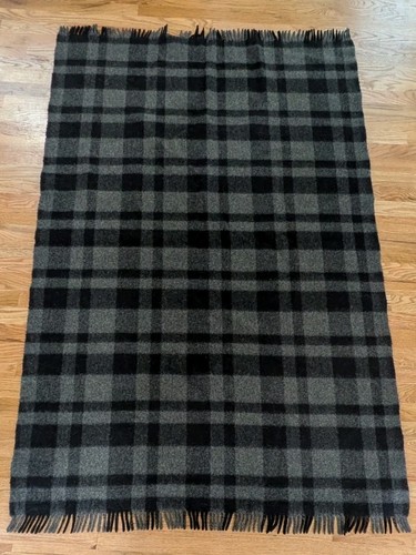 Manta de lana Filson Mackinaw vintage a cuadros búfalo con flecos hecha en EE. UU. 45x70" - Imagen 4 de 6