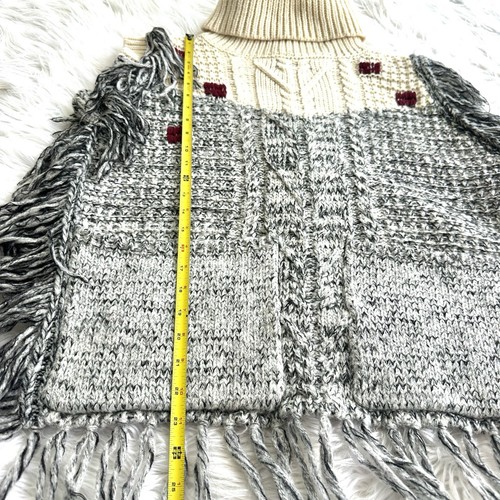 Scotch & Soda Nomadic Dreamers Cable Knit Sweater Fringe Cream Gray Women’s L/XL - Bild 10 von 17