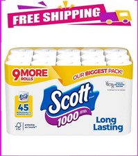 Scott 1000 1-Ply Toilet Paper 45 rolls, 1,000 sheets/roll