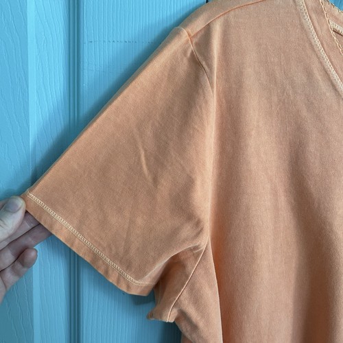 J Jill Womens Heirloom Wash V-Neck Short Sleeve Tee Shirt Orange 2X Vtg Y2K - Picture 2 of 6