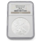 2008-W American Silver Eagle Reverse of 2007 NCG Graded MS70 US Round NR #C891-5