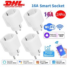 1-4X Smart Life Steckdose 16A WIFI Home Socket Fernbedienung Timer Alexa Google