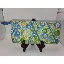 Vera Bradley Women's Wallet Floral Print Blue Green Yellow Zip Around Clutch