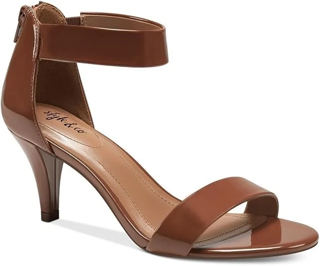 Женские босоножки Style & Co. Paycee на молнии лакированное платье коричневые 11 средние - Изображение 2 из 3