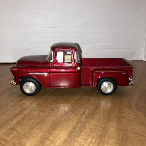 Solido 1955 Chevy Stepside Pickup #SS 7602 1:24 Scale Diecast Burgundy Read - Picture 5 of 23