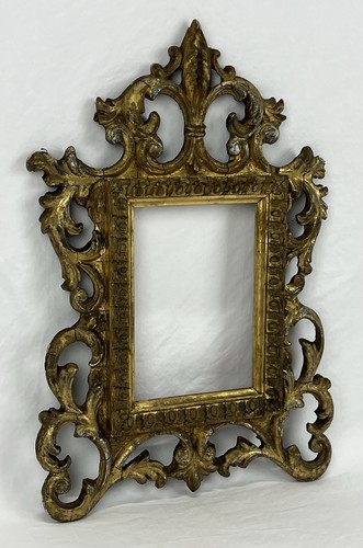 Antique Late 19th C Art Nouveau Italian Ornate Gold Frame 6 1/8 x 4 3/8 Opening - Picture 11 of 15