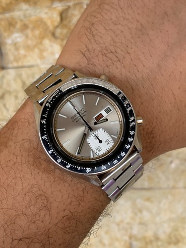 1970s Vintage Seiko Silver Ghost Bezel Watch 6139-6040 Ultra Rare Japan 41mm Men - Picture 8 of 23