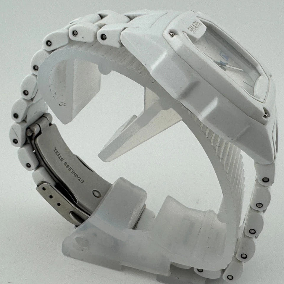 Reloj de Cuarzo Shark Freestyle Hombre 100m Blanco Plástico Rectángulo Batería Nueva 7.5" Foto 3 de 4