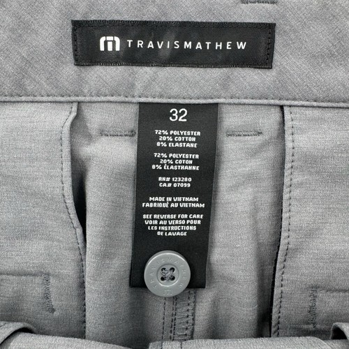 Travis Mathew Pants Mens 32 Gray Golf Performance Open to Close Athletic 32x30 - Picture 3 of 7