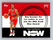 2007-08 Topps Generation Now #GN8 Ben Gordon Chicago Bulls Basketball Card