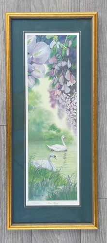 Ted E Graham Annes Wisteria Signed Art Print Swans Rare Low Number 26/400 1996