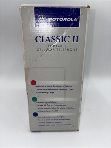 Motorola Classic II Portable Cellular Telephone 1994 Unopened Box (P) - Photo 4 sur 10