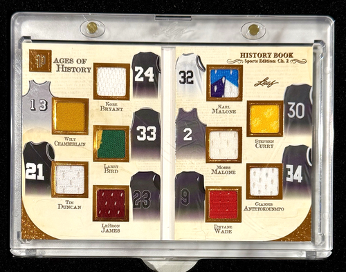 KOBE BRYANT Bird JAMES Curry Chamberlain 2025 Leaf History 10 Jersey Patch #/25 - Bild 1 von 2