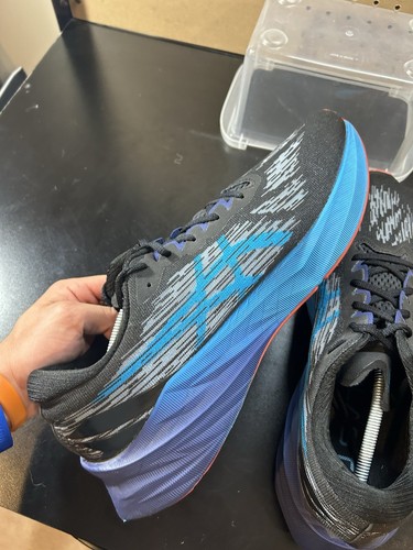 ASICS Novablast 3 Mens Running Shoes Athletic Sneakers Black Blue Size 14 - Picture 7 of 8