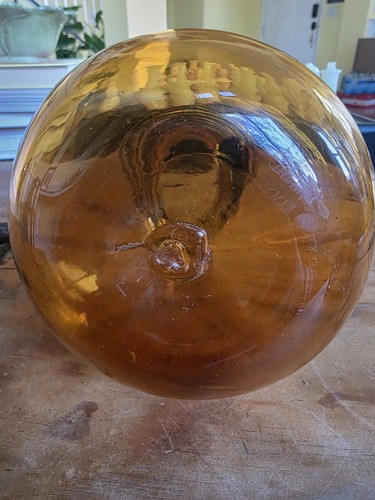 Signed Vintage MCM Blenko Glass Vase Swirl Amber 2002 - Picture 5 of 12