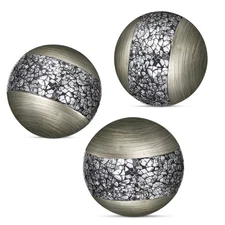 Schonwerk Silver Decorative Balls for Bowls and Vases, Set of 3 Decorative Or...