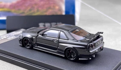 Fuji 1:64 Black Carbon Skyline GTR R34 Nismo Z-Tune Model Diecast