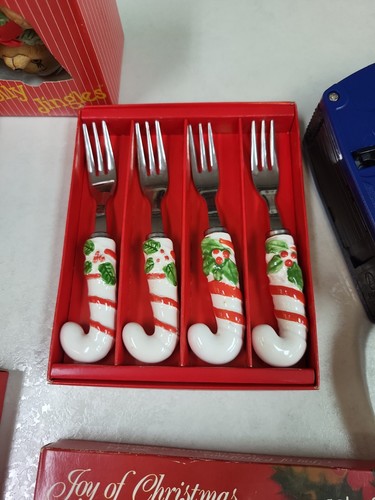 Vintage Weihnacht Süßigkeitenstock 4er Set Hors d'oeuvre Gabeln Made in Japan