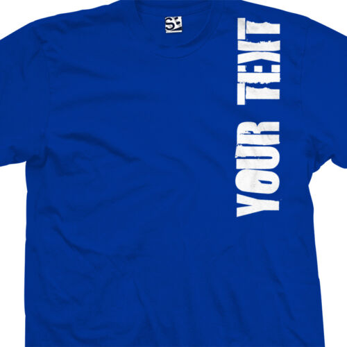 Custom Distressed Block VERT T-Shirt | Personalize Your Text Mens Tee Shirt - Picture 6 of 33