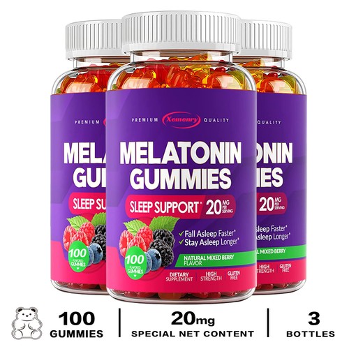 Melatonin Gummies 20mg - Fall Asleep Faster, Relieve Stress, Extend Sleep Time - Picture 11 of 12