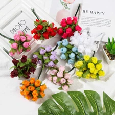 144 pcs mini Rose Mulberry Poly Silk Flower scrapbooking Bouquet Craft/Card