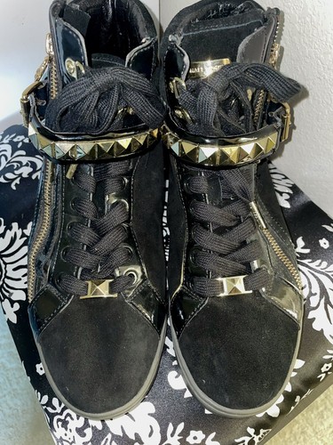 Michael Kors Vintage Studded “Glam” High Top Sneakers Size 9.5 - Picture 2 of 9