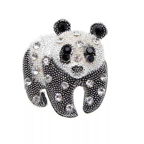 Panda Bear Brooch Pin Animal Brooches Pearl Pins Dress Coat Badge Women Jewelry - Picture 18 of 24