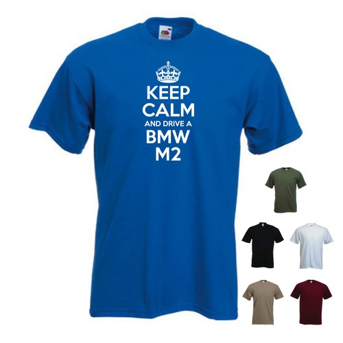 "Keep Calm and Drive a BMW M2" --- Śmieszny t-shirt BMW serii M / prezent urodzinowy - Zdjęcie 1 z 2