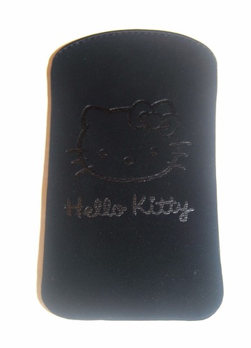 Black Soft to Touch Slide in Official Hello Kitty Pouch for Small Mobile Phones - Picture 17 of 29