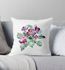 Decorative Floral pillow cover. 16x16" Farmhouse cushion cover. Violet decor