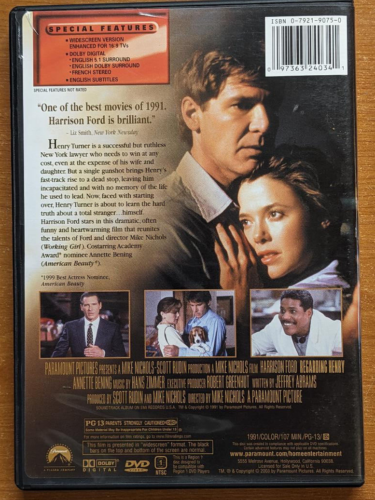 Regarding Henry (DVD, 2003, Widescreen) Harrison Ford Genuine + EXCELLENT - Imagen 2 de 2