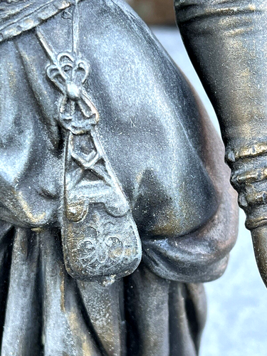Pair Antique French Bronzed Spelter Renaissance Statues Minstrel~ Lady With Bird - Picture 16 of 21